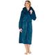 Ladies Slenderella Chevron Hooded Dressing Gown HC88319 Teal Medium