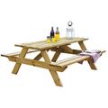 Woodshaw CRAFTED FOR YOUR OUTDOOR SPACE Appleton 6 Seater Picnic Bench, Pressure Treated Timber, Brown