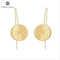 Amaiyllis – boucles d'oreilles ethniques Double couche rondes en forme de feuille de Lotus pour