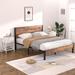 3-Pieces Bed Frame with Wood Headboard and Modern Nightstands Set of 2