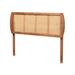 Harris Ash Walnut Wood and Synthetic Rattan Headboard