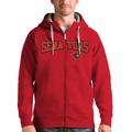 Men's Antigua Red Ottawa Senators Wordmark Victory Full-Zip Hoodie