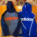 Adidas Shirts & Tops | 2 Boys Lg (14/16) Adidas Hooded Sweatshirt With Front Middle Pocket. | Color: Blue/Gray | Size: L (14/16)