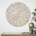Mistana™ Beige Wood Handmade Intricately Carved Starburst Wall Decor in White | 36 H x 36 W x 1 D in | Wayfair D24F4E1550A943D7AF07BE427061460F