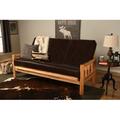 Union Rustic Himanshi Full 80" Futon Frame & Mattress Faux Leather/Wood/Solid Wood in Black/Brown | 37 H x 80 W x 31 D in | Wayfair