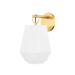 Hudson Valley Debi Wall Sconce by Becki Owens Metal/Fabric in White/Yellow | 12.75 H x 12.75 W x 8.75 D in | Wayfair BKO500-AGB