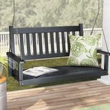 August Grove® Franklin Springs Porch Swing Wood in Black | 25 H x 48 W x 18 D in | Wayfair ATGR3021 27708311