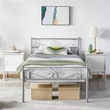 Red Barrel Studio® Graceful Scroll Platform Bed w/ Multiple Size & Color Wood in Black/Brown | 35 H in | Wayfair 320793D153E14200A428B19C03CCB515