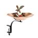 Achla Designs Hummingbird Birdbath Bowl With Rail Mount Bracket, 13.25 Inch Diameter, Copper Plated