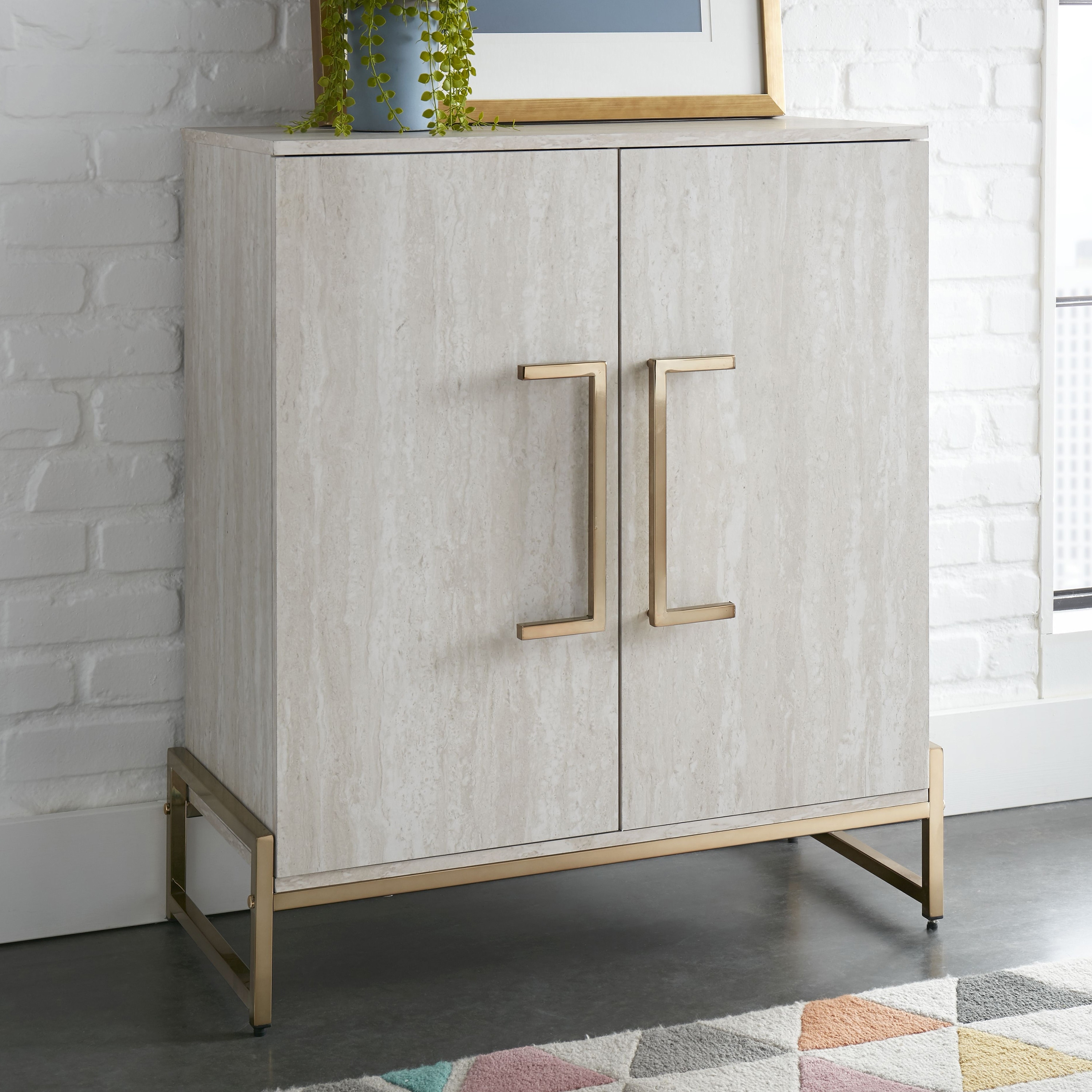 Steve Silver Lanett Wine Cabinet, White