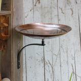 Achla Designs Burnt Copper Birdbath w/Wall Mount Bracket, 14 Inch Wide, Antique Finish