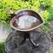 Achla Designs Heart Shaped Birdbath Bowl With Tripod Stand, 9 Inch Diameter, Antique Copper