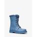 Michael Kors Montaigne Faux Shearling-Lined PVC Rain Boot Blue 6