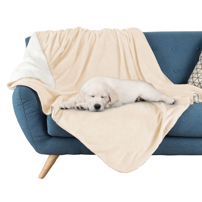 Pet Adobe Waterproof Pet Throw Blanket, 60" L X 50" W X 0.25" H, Cream