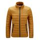 LUONE Men Warm Down Jacket, Men's Standing Collar Cotton-Padded Bomber Jacket Lightweight Cotton-Padded Mens Puffer Jacket Winter Parka Coat,Yellow,XL