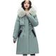 Women's Winter Jacket, Long, Warm Lined with Fur Hood, Ski Jacket, Women's Long with Hood, Winter Parka Coat, Casual, Large Size, Cotton Jacket, Zip Coat, Long Women's Winter Jackets with Pocket, Green (green 2), XXL