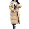 Winter Coat Women Spliced Hooded Down Parkas Ladies Warm Winter Jacket Women Loose Jacket Coat Clothing - Khaki,L