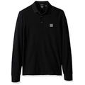 Hugo Boss Men's Passerby Long Sleeve Polo with Chest Logo Patch Shirt, Black, XL
