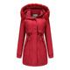 Women's cotton-padded jacket, detachable fur collar, detachable hat, quilted pie, overcoming coat,Wine red,5XL