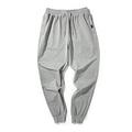 Men's Casual Pants Spring and Summer Models of Solid Color Drawstring Elastic Waist Comfortable Loose Trousers Trendy Fitness Sports Pants 3XL Light Grey