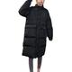 Women's Down Long Winter Jacket Women's Quilted with Warm Transition Large Size Winter Long Parka Coat Jacket Cotton Jacket Long Sleeve Cotton Jacket Coat Women's Jacket Winter Jacket, black, L