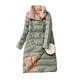 Winter Women Turtleneck White Duck Down Coat Double Breasted Warm Parkas Double Sided Down Long Jacket - Army Green,5XL
