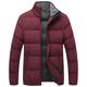 Heypres Winter Casual Zipper Side Slit Pocket Youth Thick Cotton Jacket Red-XL