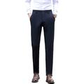 Beastle Men's Formal Trousers Fashion Urban Slim Straight-Leg Temperament Trousers Daily Commuting Business Casual Trousers 32 Navy
