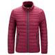 LUONE Men Warm Down Jacket, Men's Standing Collar Cotton-Padded Bomber Jacket Lightweight Cotton-Padded Mens Puffer Jacket Winter Parka Coat,Red,3XL