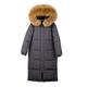 Large Real Raccoon Fur Collar Women Winter 90% Duck Down Jacket Female Loose Thick Long Feather Coat Plus Size - gray jacket1,S