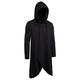 Sanahy Mens Casual Hooded Poncho Cape Cloak Irregular Hem Hoodie Pullover Fashion Hoodie Hip Hop Long Length Hooded(Black,Medium)