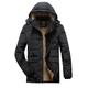 Men Winter Classic Warm Detachable Hat Parkas Jacket Coat Men Autumn Outwear Outfits Pockets Men Jackets Parka (Color : Black, Size : L)