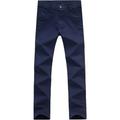 Beastle Men's Casual Pants Simple Straight-Leg Slim-fit Business All-Match Casual Trousers Pure Color Casual Trousers 34 Blue