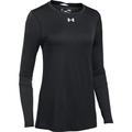 Under Armour Women's Locker Long-Sleeve T-Shirt Crew Neck Sweatshirt, Black (001)/ Metallic Silver, Small