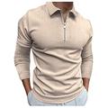 AWDX Men's Long Sleeve Lapel Polo Long Sleeve Shirt Casual Long Sleeve Shirt Regular Fit Basic Casual Shirt Men's Shirts Business Shirts For Men Muscle Fit Shirts Long Sleeve Shirt Button-Down Collar, 05-khaki, XL