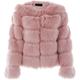Vagbalena Women Luxury Winter Warm Fluffy Faux Fur Short Coat Jacket Parka Outwear (Pink,M)