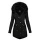 BUKINIE Womens Winter Coats Hooded Puffer Jackets Oversized Fleece Lined Warm Parka Mid Long Coat with Faux Fur Hood Thicken Overcoat Windbreaker(Z2-Black,4XL)