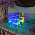 NOXU DESIGN Musūcube Desk Lamp Dichroic Décor Infinite Effect LED Polychromatic Cube Table Light (Medium)