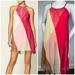 Free People Dresses | Free People | Color Block Trapeze Halter Chiffon Dress Small | Color: Cream/Pink | Size: S