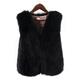 Winter Trend Womens Sleeveless Faux Fur Waistcoat Solid Collor Winter Loose Vest Coat Winter Outerwear Thick Cardigan Vest (Color : BK, Size : XL)