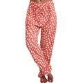 Fashion All-Match Women's Pocket Wide Leg Trousers Loose Pants Polka Dot Pants Pink