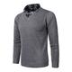 KTWOLEN Mens Casual Knitwear Pullover Sweaters Long Sleeve Solid V-Neck Knitted Jumper with Mock Shirt Collar Insert Charcoal