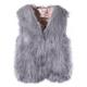 Winter Trend Womens Sleeveless Faux Fur Waistcoat Solid Collor Winter Loose Vest Coat Winter Outerwear Thick Cardigan Vest (Color : GY, Size : XL)