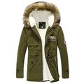 Men's Jacket Winter Warm Jackets Windproof Coat with Zip Pockets Hood,Without Hat,Work Top Thick Sweater Green L