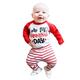 fazry Baby Unisex Valentine's Day Letter Printed Clothes Set Romper Tops+ Striped Pattern Pants Hat Outfits Infant Baby Girls Boys Clothes Set (Red, 12-18 Months)