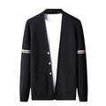 SFBJPZW Cardigan Christmas V Neck Kimono Knit Sweater for Men Coat Wool Sweater Black XL