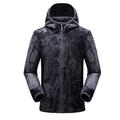 Yvelands Men's Casual Fleece Line Sweatshirt Long Sleeve Hooded Winter Thermal Outwear Mountain Waterproof Windproof Ski Jacket Gray