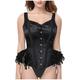 Bones Lifter Burner Women Body Shaper Lace Shapewear Corset Plastic Trainer Waist 12 Sexy Control Shapewear Belt Cotton Firm Bodysuit Fat Cottin Intimates (Black, XXL)