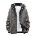Men's Jacket Classic Solid Color Knitted Sweater Cardigan Sweater Slim Jacket Mens Sweatshirt Hoodie Sweater Sale Windproof Outerwear Clothing for Daily Outdoor Wear Coffee