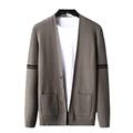 SFBJPZW Cardigan Christmas V Neck Kimono Knit Sweater for Men Coat Wool Sweater Khaki M